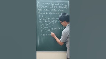 Probability:Either of face 2 and the Sum is 5#shortsfeed #shortfeeds #pgtmaths #probability #dice