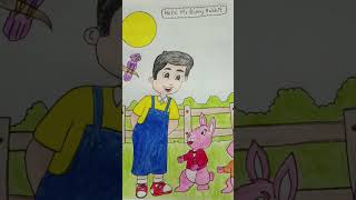 Rhymes journal (day 1) Rhyme Hello Mr Bunny Rabbit 🐇 with drawing #drawing #art #rhymes #new #viral