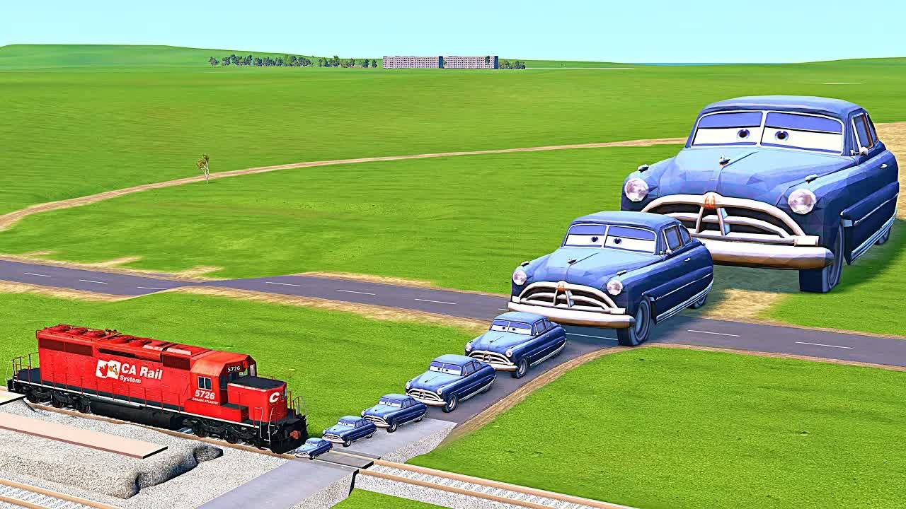 Big & Small Lightning McQueen Monster Wheels vs Pixar Cars with Big Wheels in BeamNG Drive #42