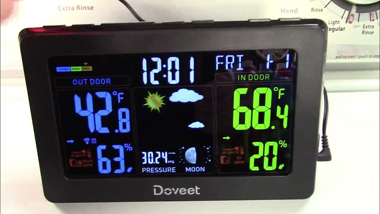 DOVEET Color Weather Station With Wireless Sensor Review - YouTube