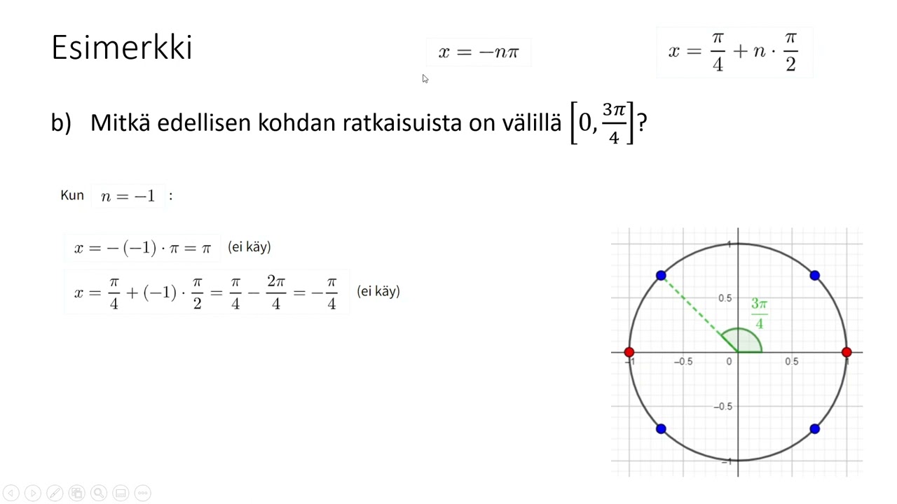 MAA5 - Sini- ja kosiniyhtälöt laskimella ja ilman