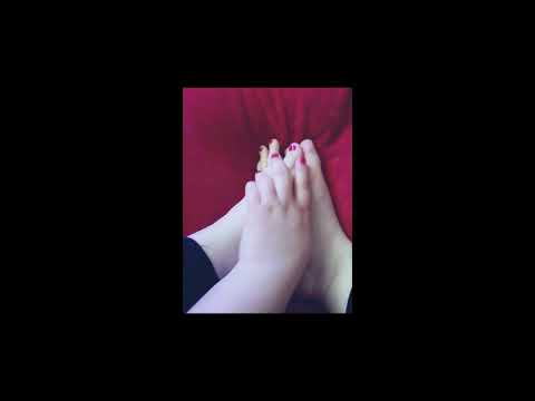 Playing with Painted Red Toes