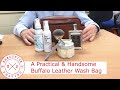 A practical  handsome buffalo leather wash bag  the executive shaving company