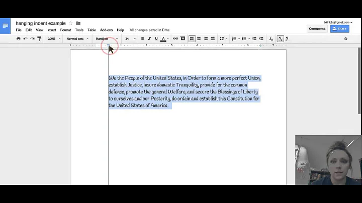 Creating a Hanging Indent in Google Docs