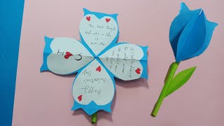 How to make very easy valentine's day postcard | valentine's day card with paper