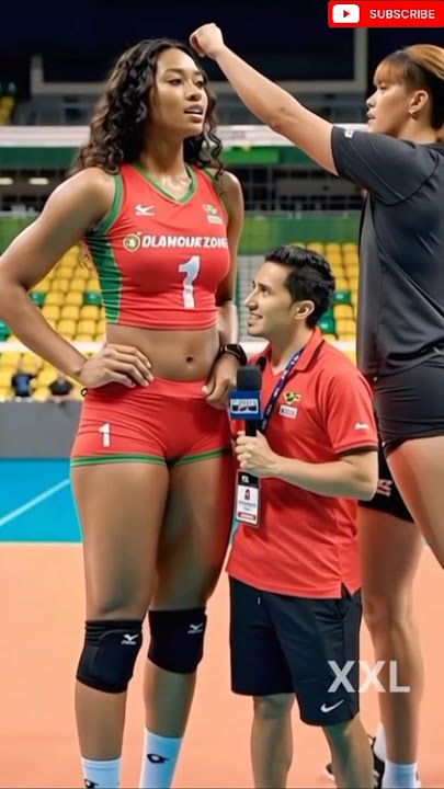 Tall Volleyball Player vs Short Interviewer 😲 #volleyball #shorts #xxl