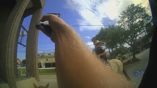 RAW: Galveston body cam video shows arrest of man led by rope (Officer Brosch's camera)