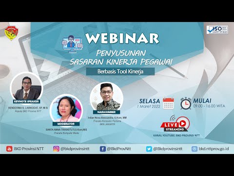 Part 1 : Webinar Penyusunan SKP Berbasis Tool Kinerja | Badan Kepegawaian Daerah Provinsi NTT