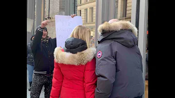 Animal Rights Activists Protest Canada Goose's Flagship Store in NYC
