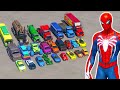 Hombre araa en carro  spider man and superheros mega ramp challenge with all vehicles  gta 5 mod