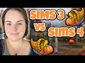 HARVESTFEST COMPARED! Sims 3 vs. Sims 4 Thanksgiving 🦃