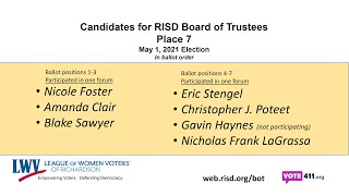 2021 Forum:  RISD Place 7,  Ballot Positions 4-7