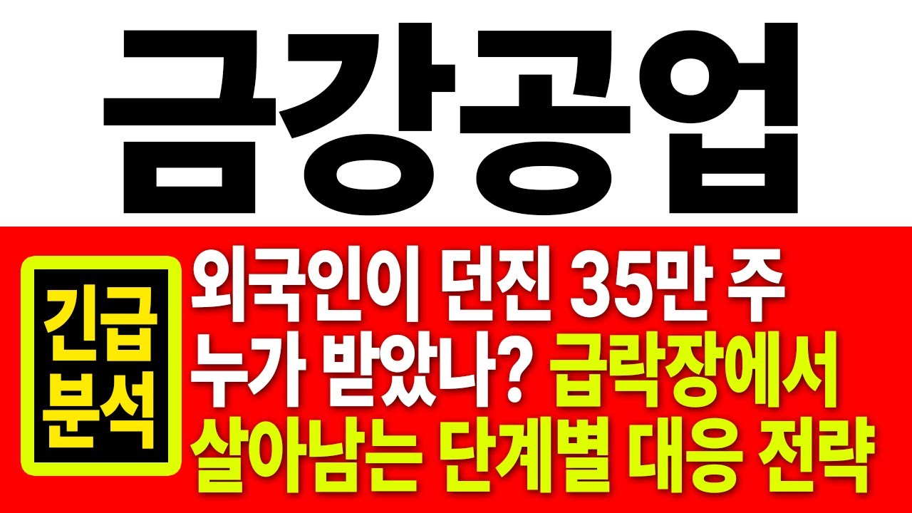 금강공업 주가전망] -10% 폭락... 손절할까요? (절대 안 됩니다!) 급락장에서 살아남는 단계별 대응 전략 - YouTube