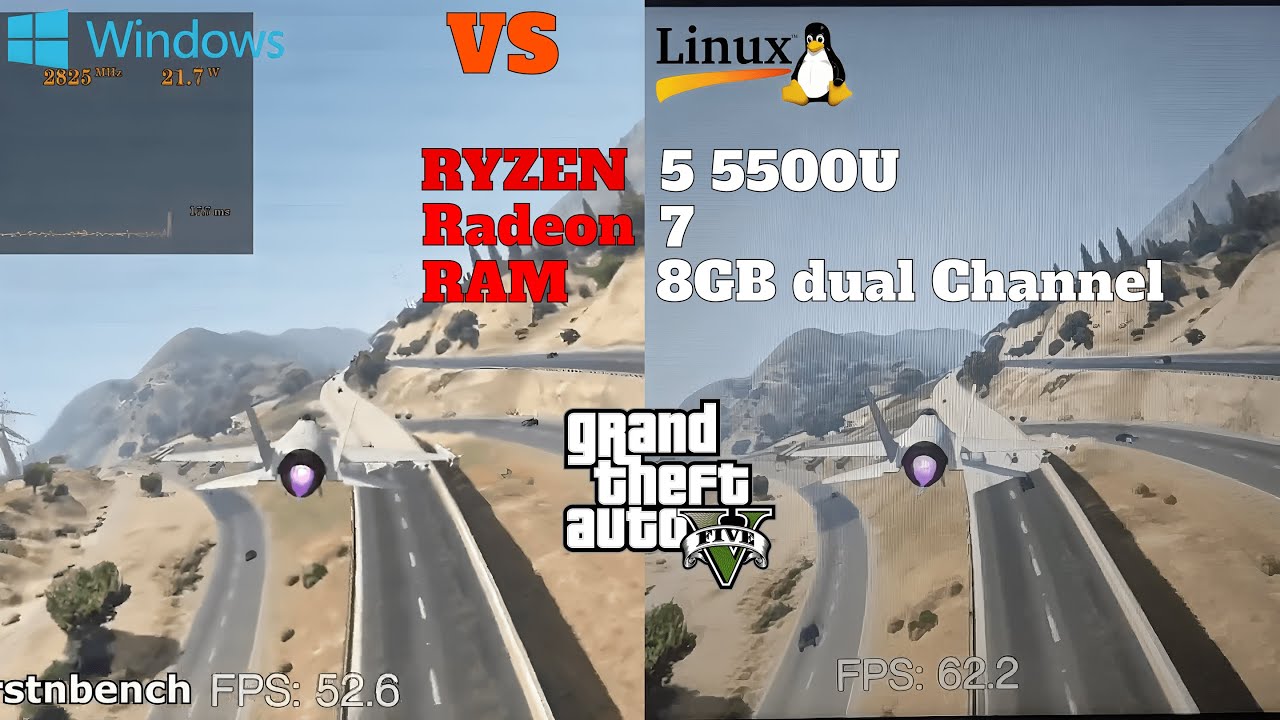 Windows Vs Linux GTA V On Ryzen 5 5500U 8GB RAM Low End System Windows vs linux gta v on ryzen 5 5500u 8gb ram low end system