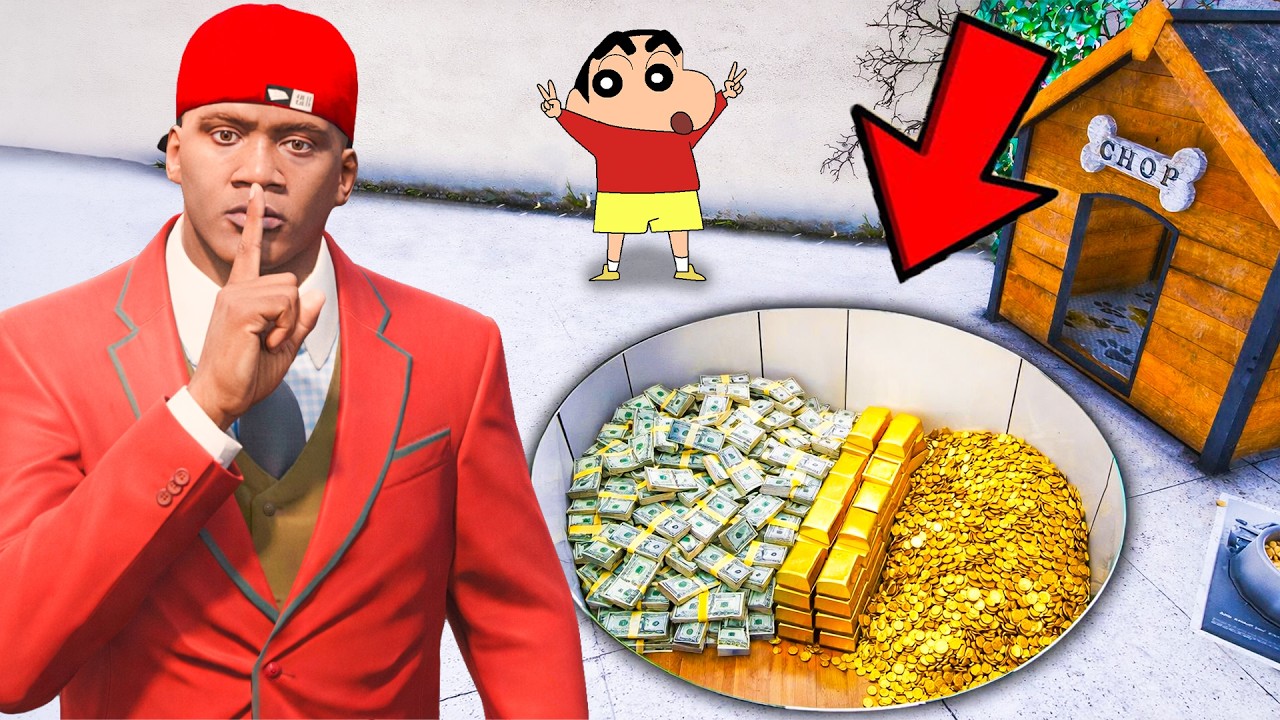 Franklin  Build Secret Base In His House | Shinchan Chop Gta V Gameplay