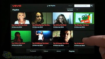 VEVO for BlackBerry PlayBook demo video