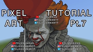 Minecraft Pixel Art Tutorial - Pennywise (IT) Part 7