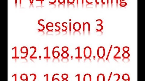 IPv4 Class C Subnetting /28 & /29