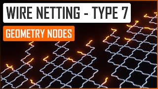 Procedural wire netting type 7/8 in Geometry nodes - Blender tutorial ENG