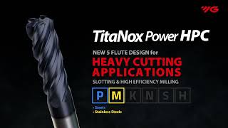 YG-1 Cutting Tools | [Milling] TitaNox-Power HPC_5 Flute End Mill for Heavy Cutting Applications