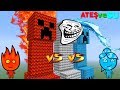 ATEŞ VS TROLL VS SU CREEPER ŞANS BLOKLARI - Minecraft