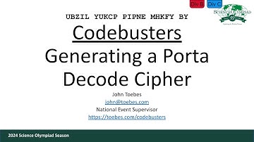 Codebusters - Generating a Porta Decode Cipher