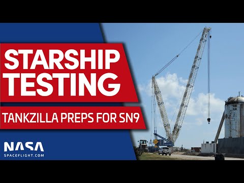 LIVE: SpaceX rolls massive crane to launch site ahead of Starship SN9 rollout