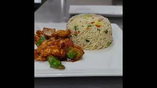 Hunan chicken It was quite sweet and rich in taste and was served with fried rice. Net Worth