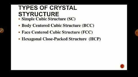 Type of crystal structure...? SC ,BCC,FCC , HCP.