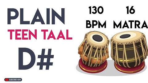 Plain Teen - Taal Tabla Loop | D# Scale |130bpm | 16 Matra Beat | #muzzico
