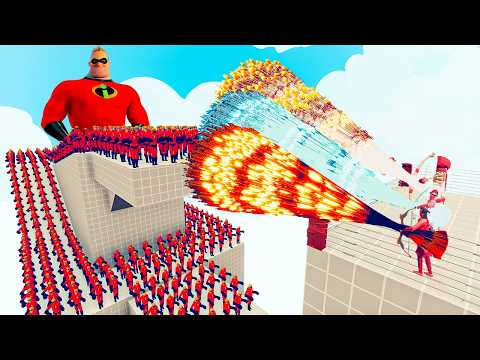 100x MR INCREDIBLE + 2x GIANT vs 3x EVERY GOD  Totally Accurate Battle Simulator TABS
