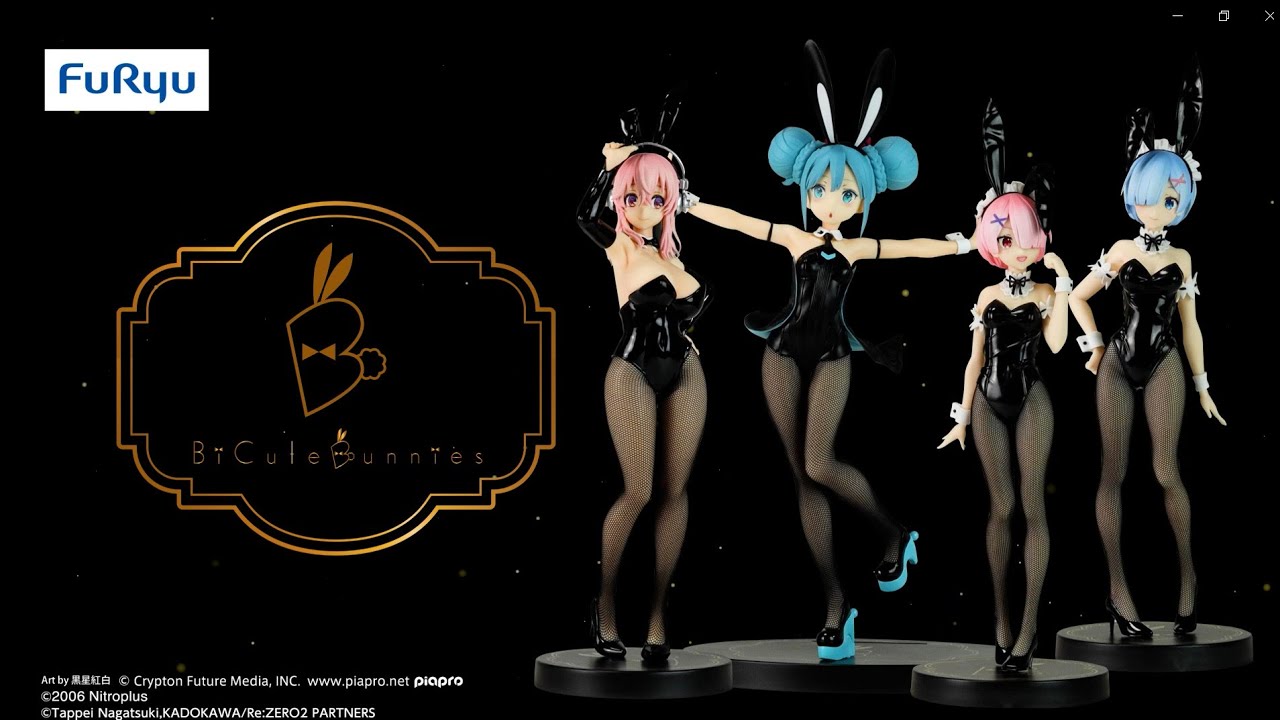 Bicute Bunnies figure series. Miku Hatsune, Rem, Ram and Super Sonico. YouTube