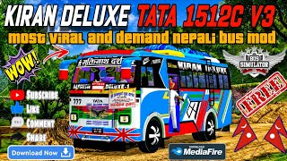 Kiran Deluxe | Nepali Tata 1512c V3 Bus Mod| 5K Special | Download Now | Bus Simulator Indonesia  screenshot 5