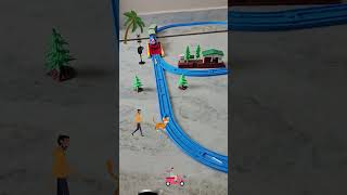 A Cat Is Crossing The Railway Track, And Thomas Train Is Approaching Fast. A Dog Fell Into A Hole