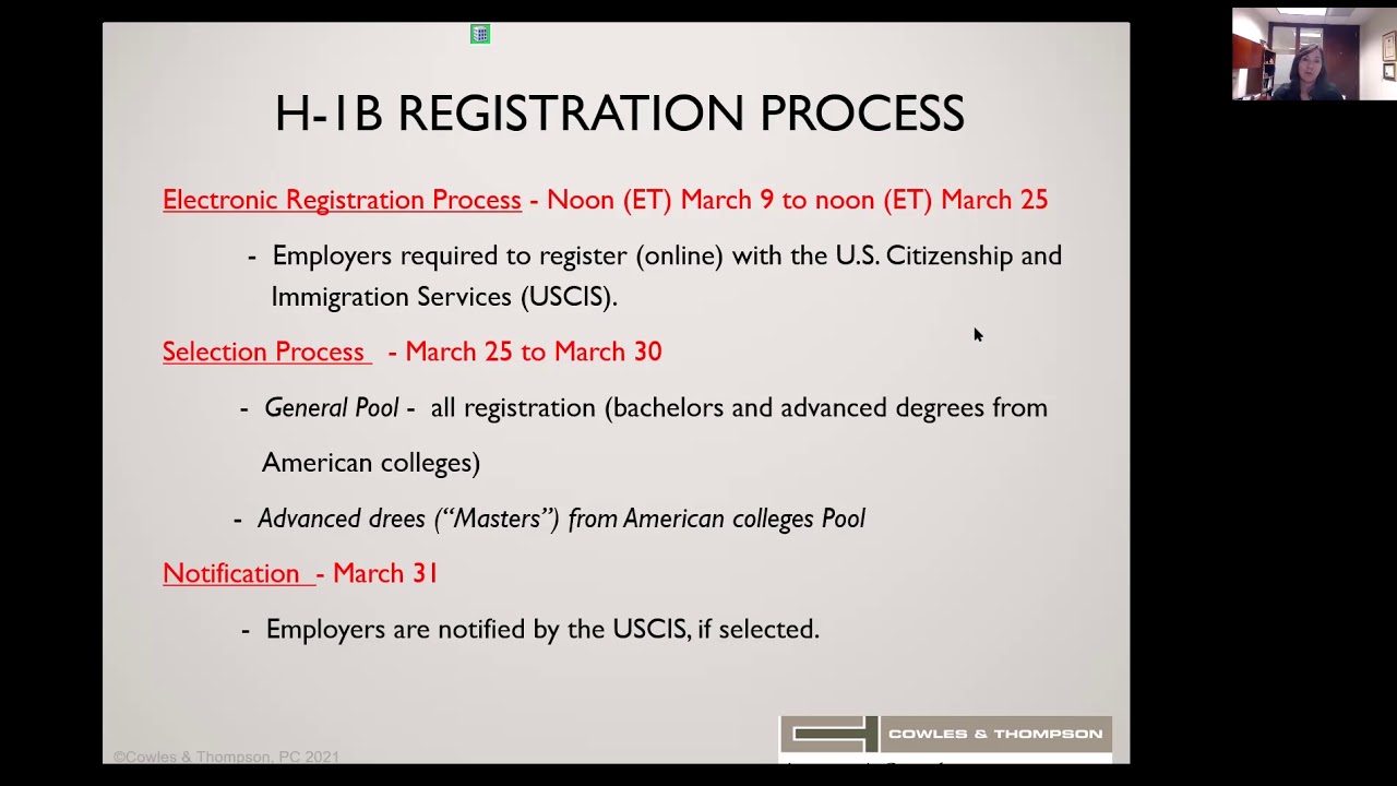 H-1B CAP Registration - for 2021