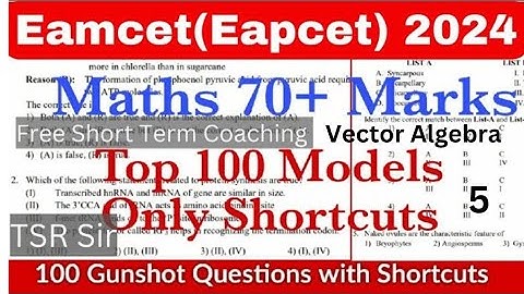 Eamcet 2024 100 Gunshot Questions with shortcuts | Eamcet 2023 Maths 70+ marks shortterm preparation