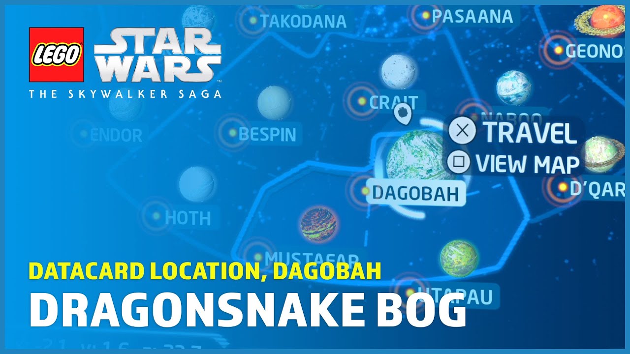 Dragonsnake Bog Datacard location, Dagobah Datacards LEGO Star Wars