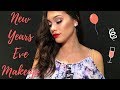 NEW YEARS EVE MAKEUP: GLITTERY EYES + RED LIPS! | AMANDA LESSA