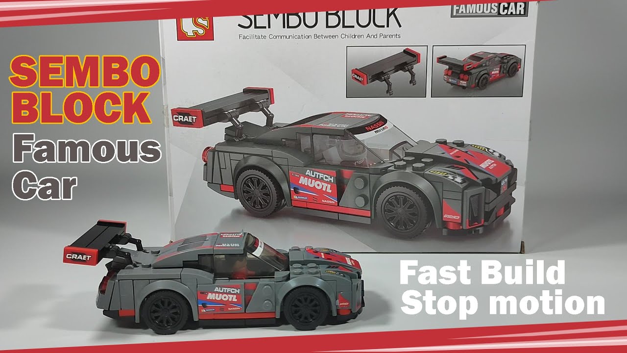 CessTo TV | Fast Build 10: Speeding Creativity: SEMBO Block Famous Race Car - Stop Motion