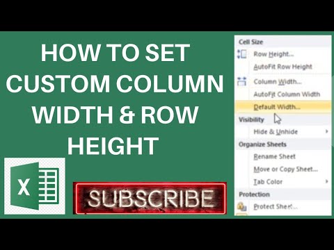 Set custom Row Height and Column Width in Excel | Autowidth ...