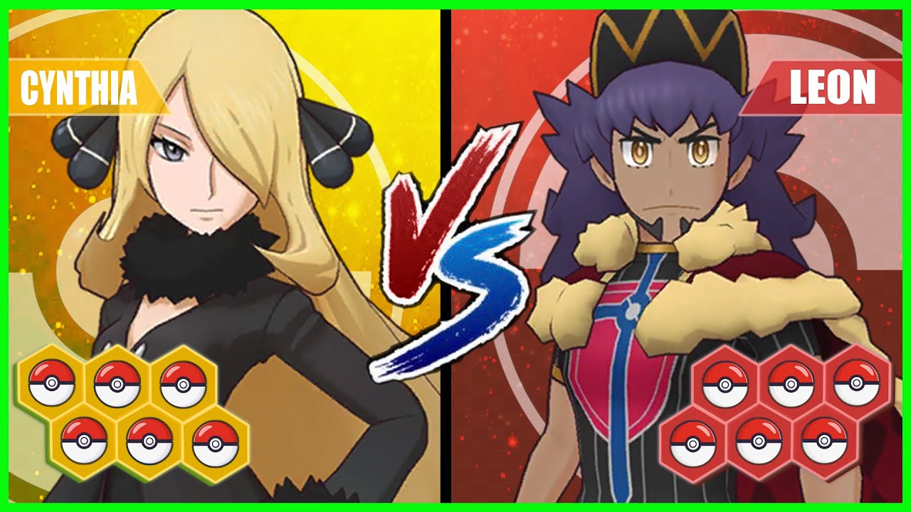 Pokemon Battle Pedia: Cynthia Vs Leon (Game Characters) - youtube