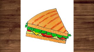 How To Draw Sandwich Easy Sandwich Drawing Step By Step For Beginners Sandwich