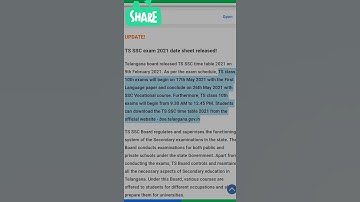 10th class exam 2021 update || new timetable #10thclass #timetable #2021 #ts