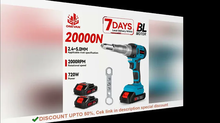 ONEVAN Brushless Electric Rivet Gun 2.4~5.0mm Drill Cordless Rivet Nut Gun Automatic Riveting Power