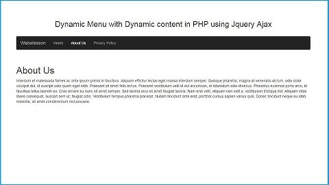 Dynamic Menu with Dynamic content in PHP using Jquery Ajax