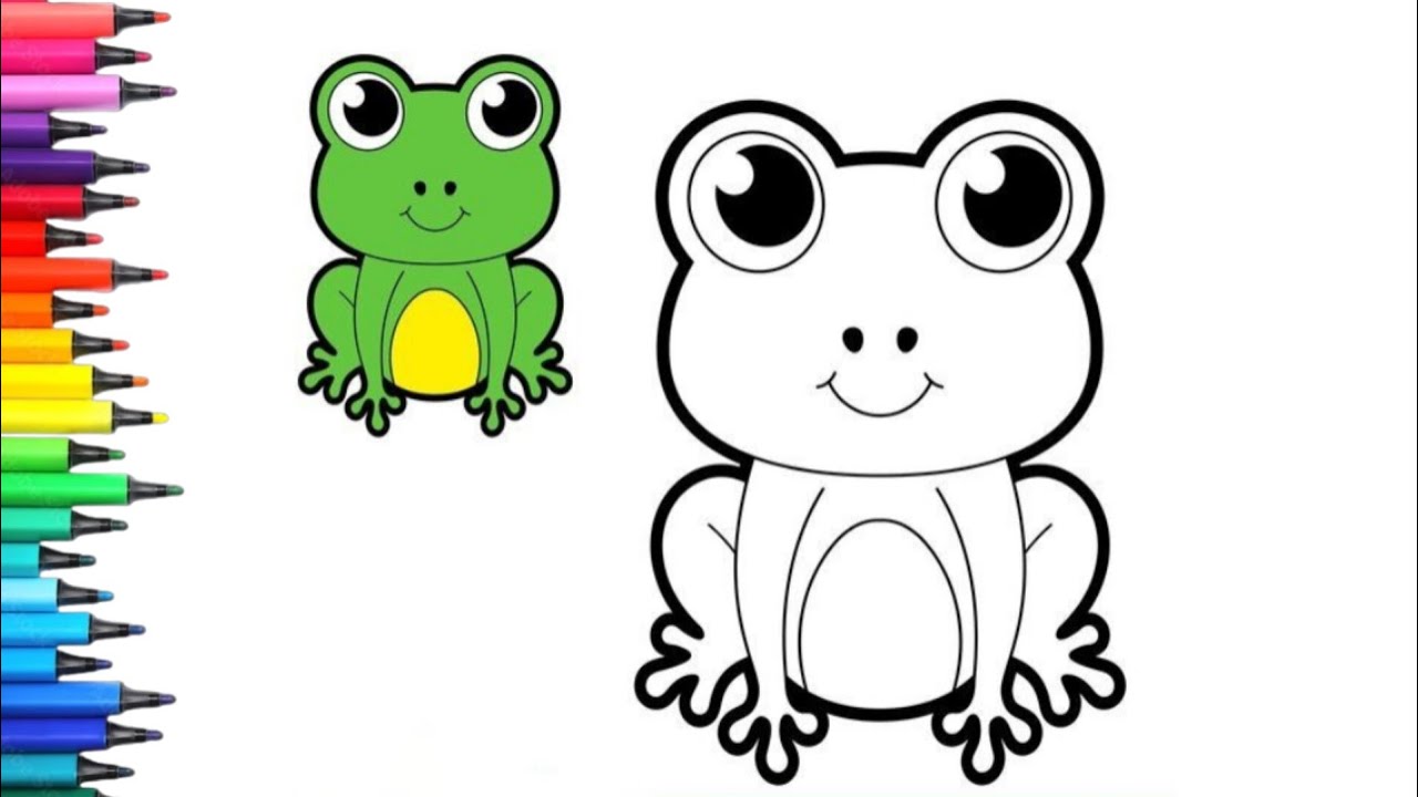 Рисование, раскрашивание и создание картинок с лягушкой 🐸 для детей и малышей_Детское искусство