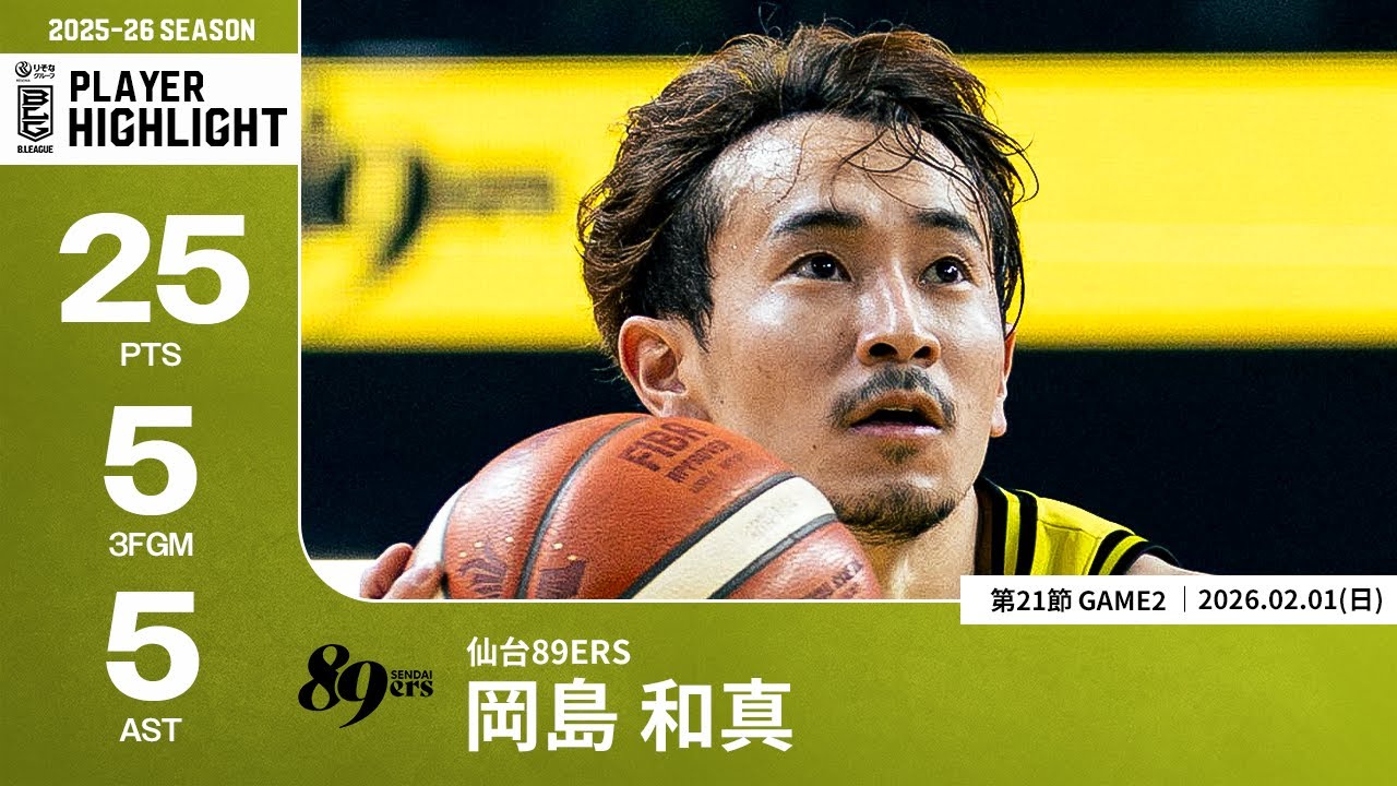 仙台89ERSが岡島和真との契約継続を発表…B1初挑戦で58戦出場、B