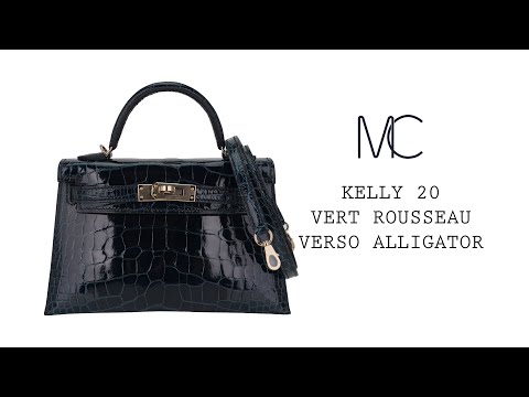 Hermes Kelly 20 Mini Sellier Bag Blue Electric Alligator Gold Hardware –  Mightychic