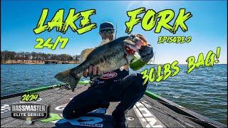 MY BIGGEST TOURNAMENT BAG 30lbs!! 24/7series: Ep. 2 | Lake Fork Bassmaster Elite Series