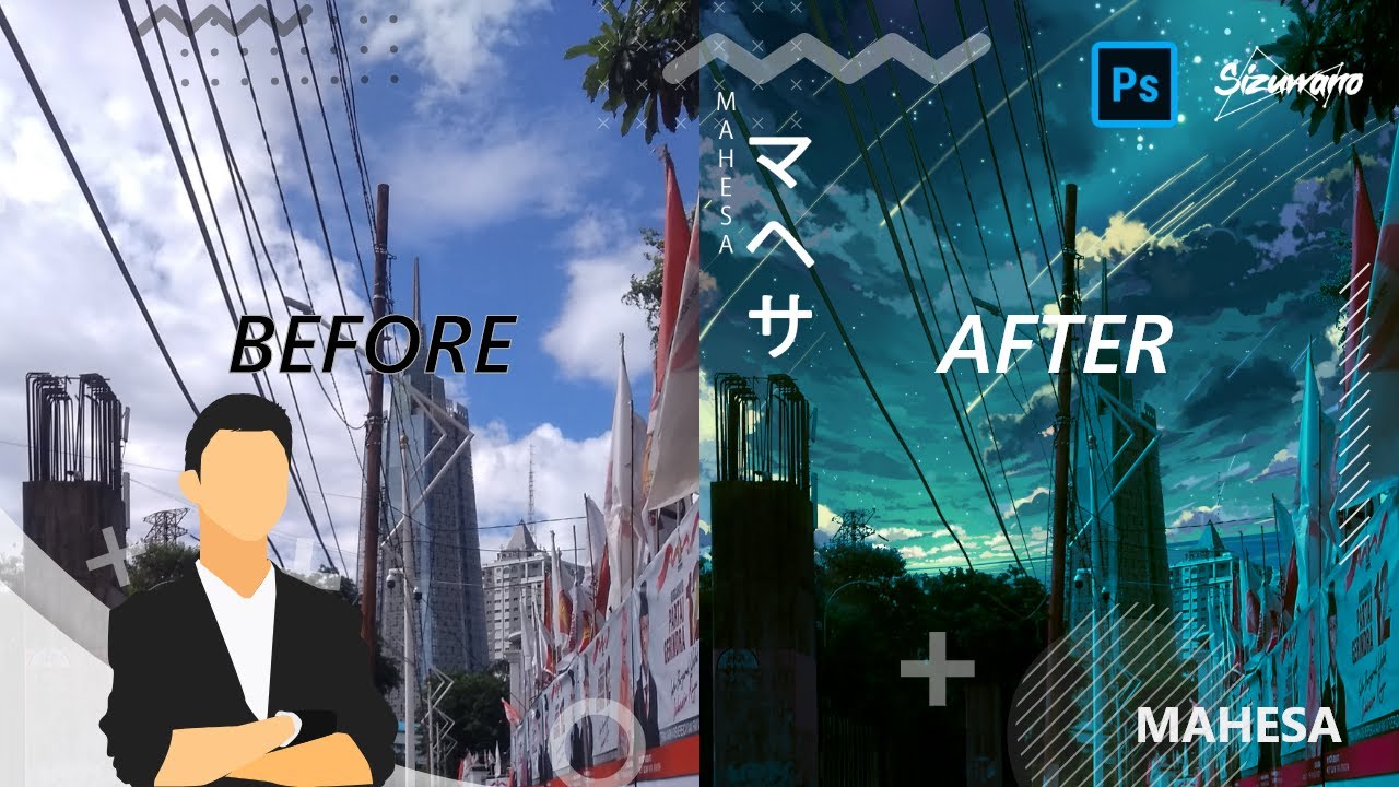 Cara Membuat Background Anime Style - Tutorial Photoshop